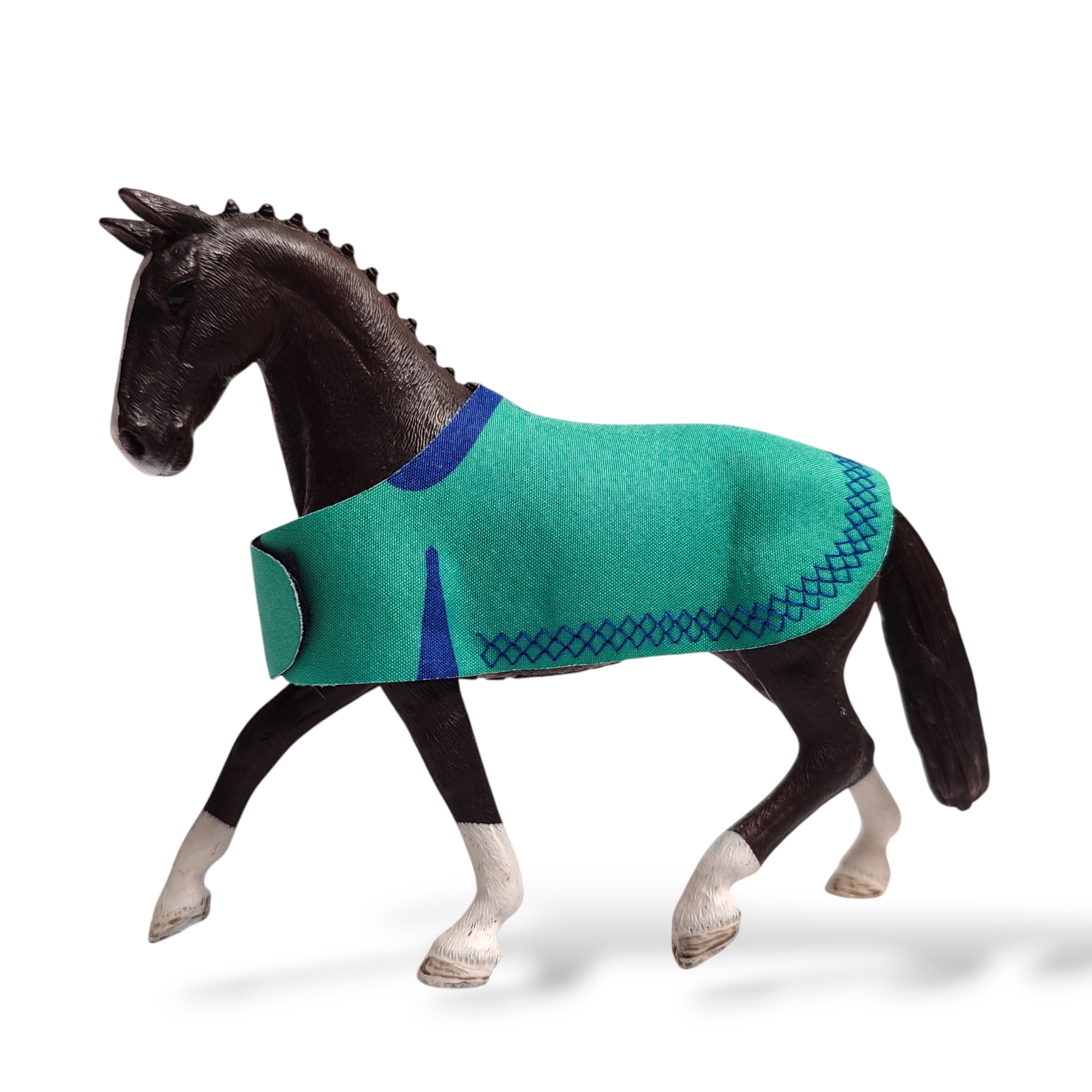 Deka pro koně typu Schleich - zelená vyšívaná