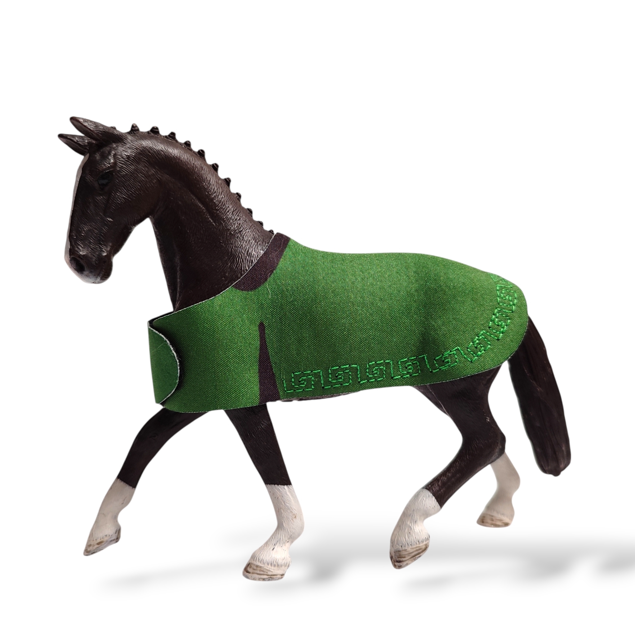 Deka pro koně typu Schleich - mechově zelená