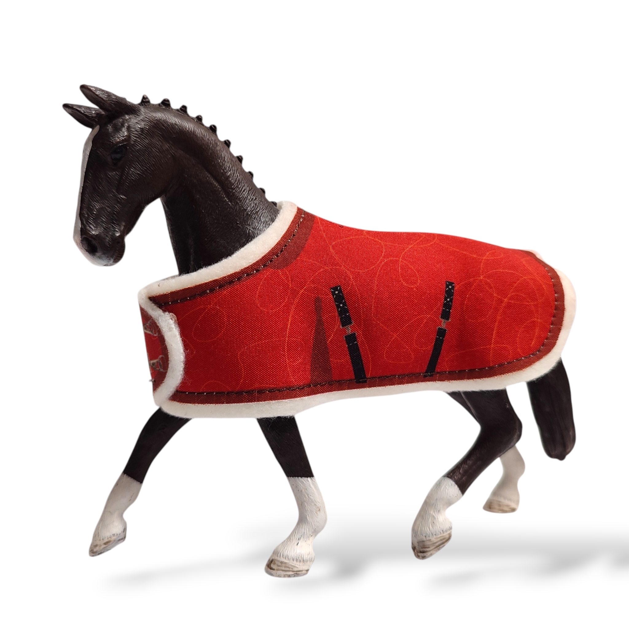 Deka pro koně typu Schleich - hnědá se vzorem