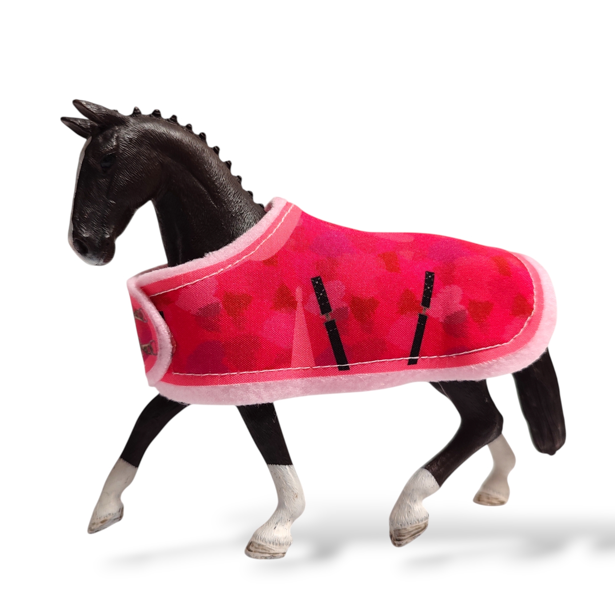 Deka pro koně typu Schleich - růžová se vzorem