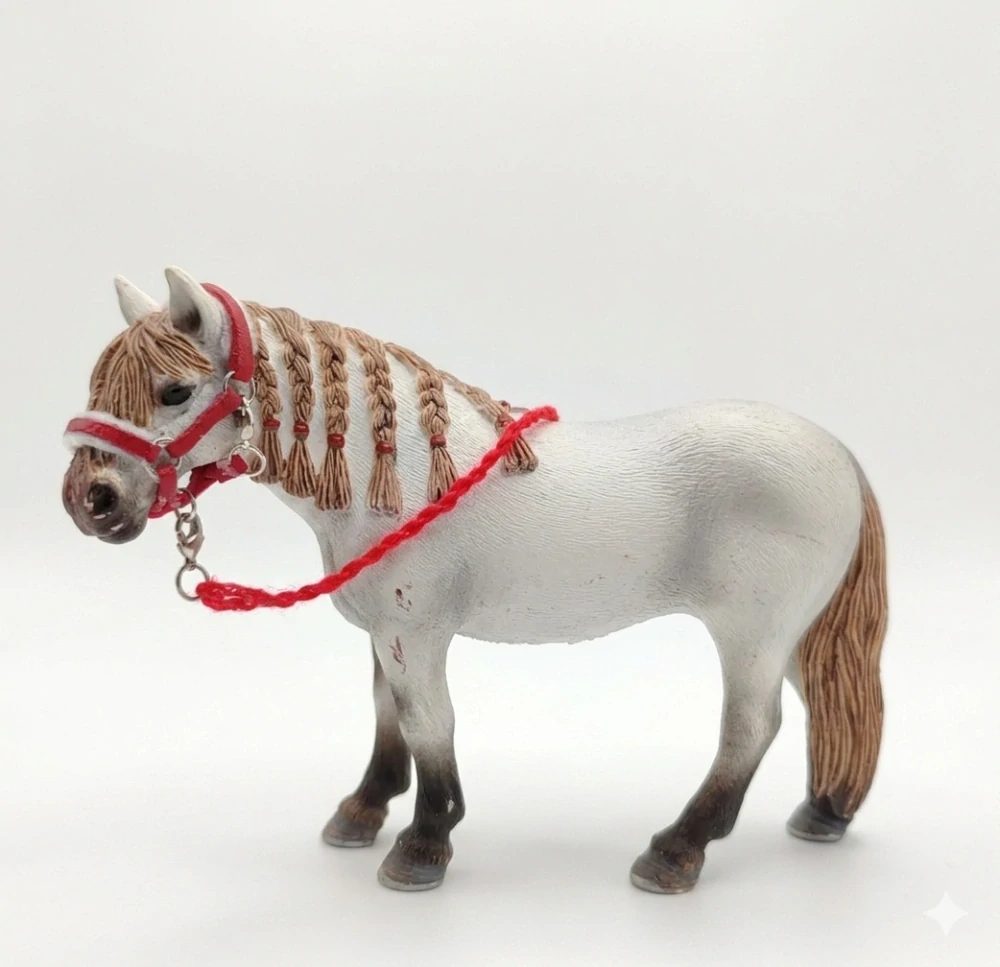 Ohlávka pro koně typu Schleich - červená