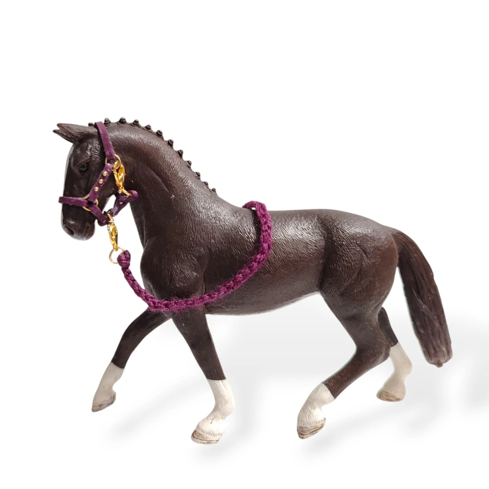 Ohlávka pro koně typu Schleich - Luxury fialová