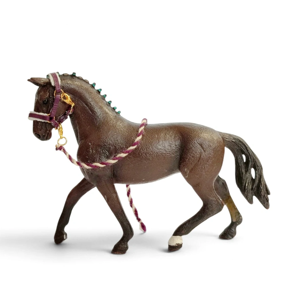 Ohlávka pro koně typu Schleich - Bordó 💜🤎