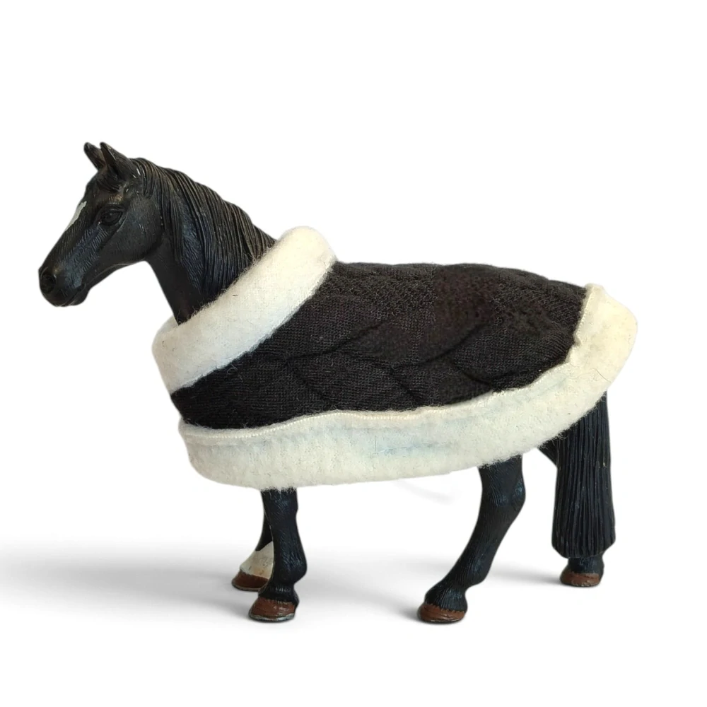 Deka pro koně typu Schleich - úplet černá