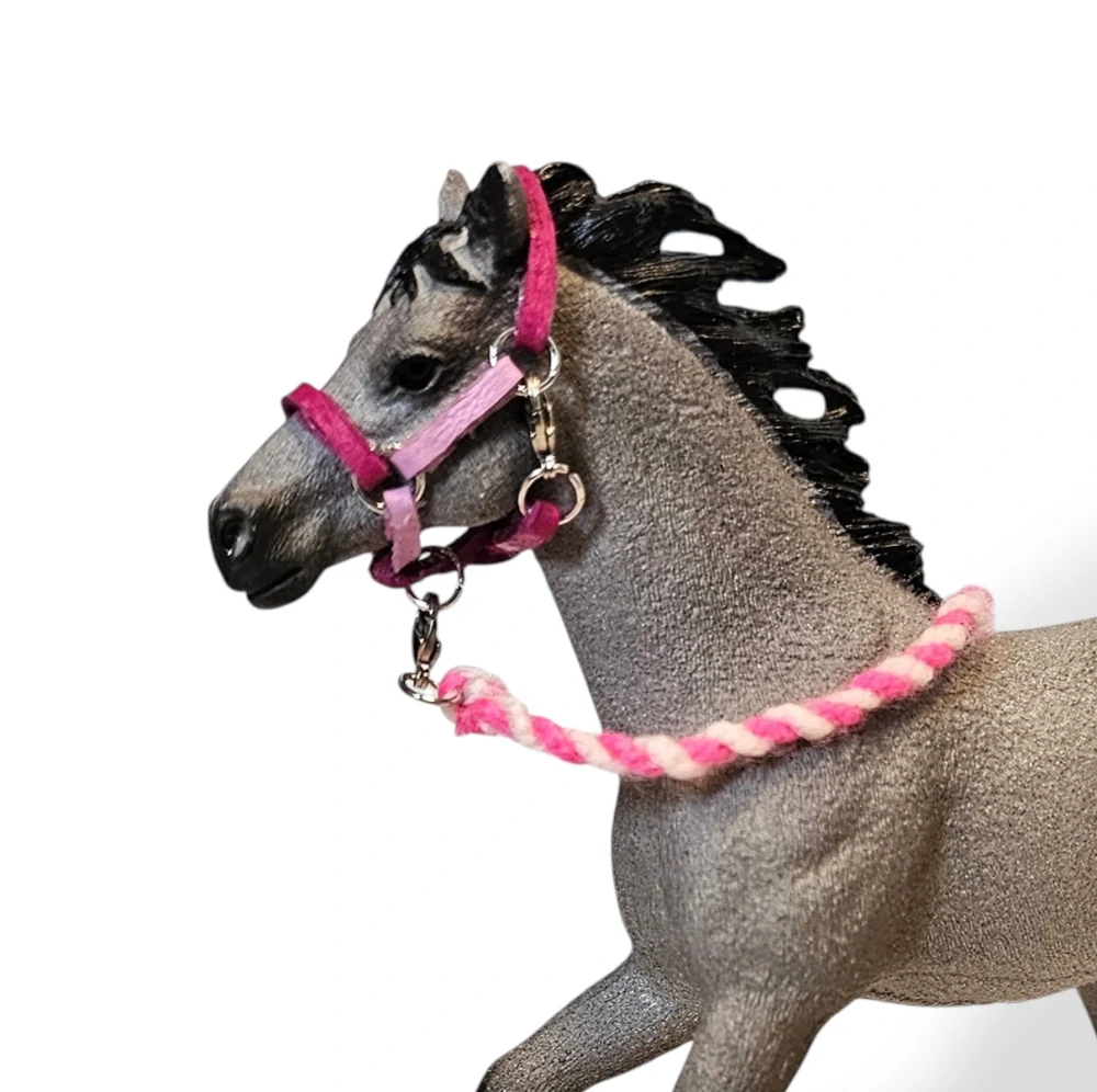 Ohlávka pro koně typu Schleich - růžová