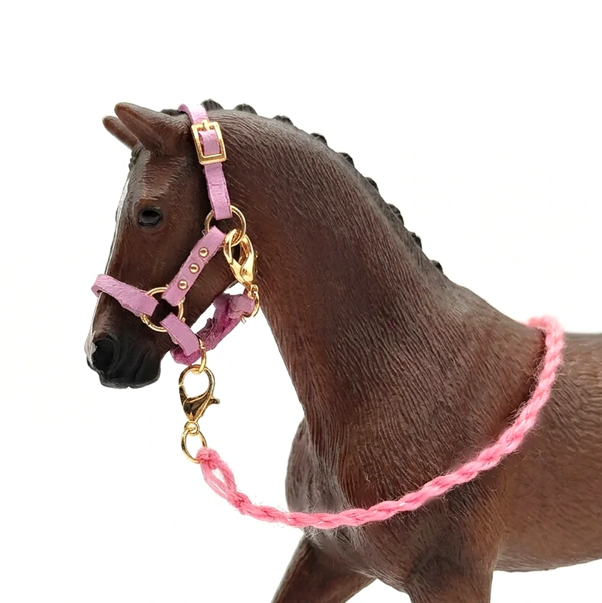 Ohlávka pro koně typu Schleich - Luxury růžová