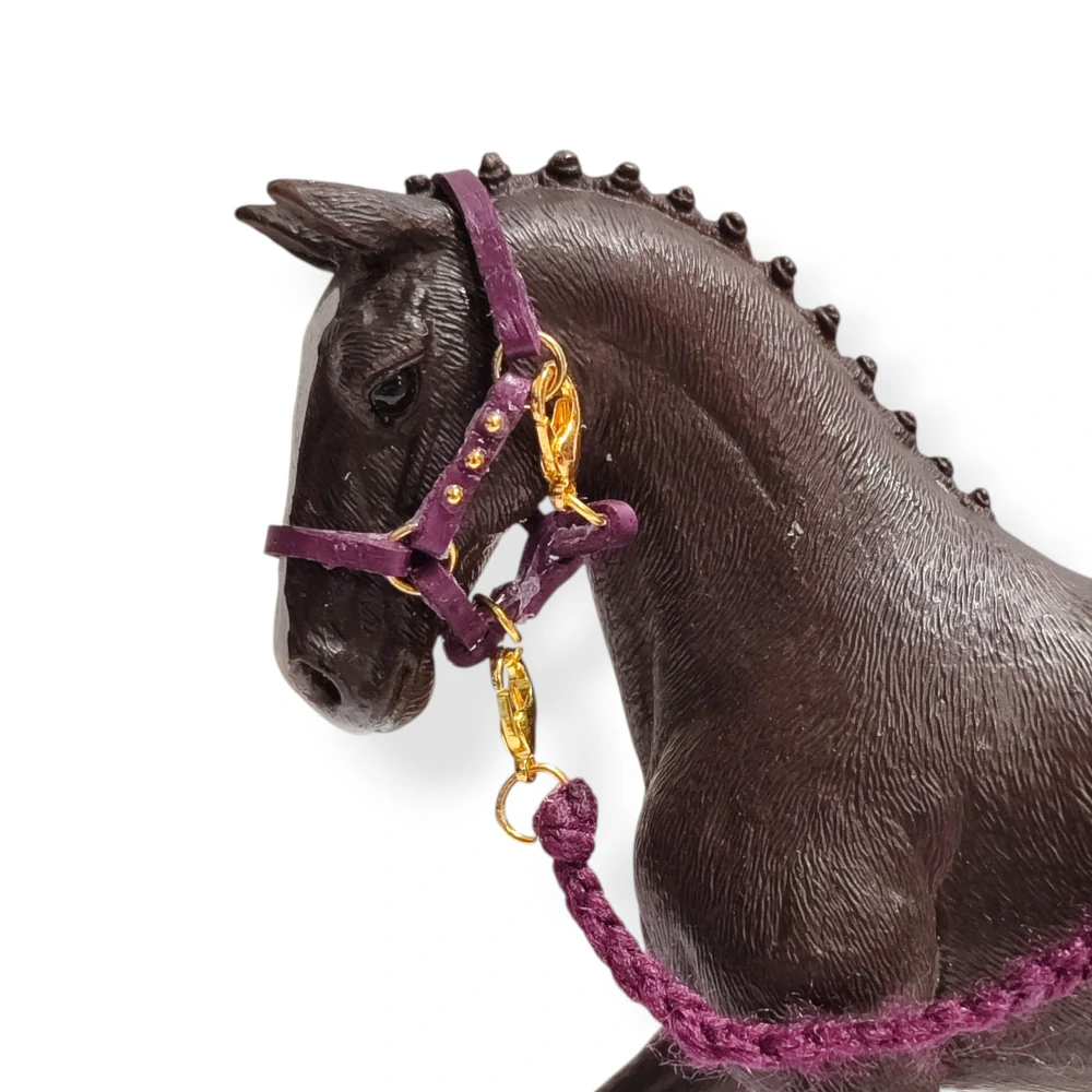 Ohlávka pro koně typu Schleich - Luxury fialová
