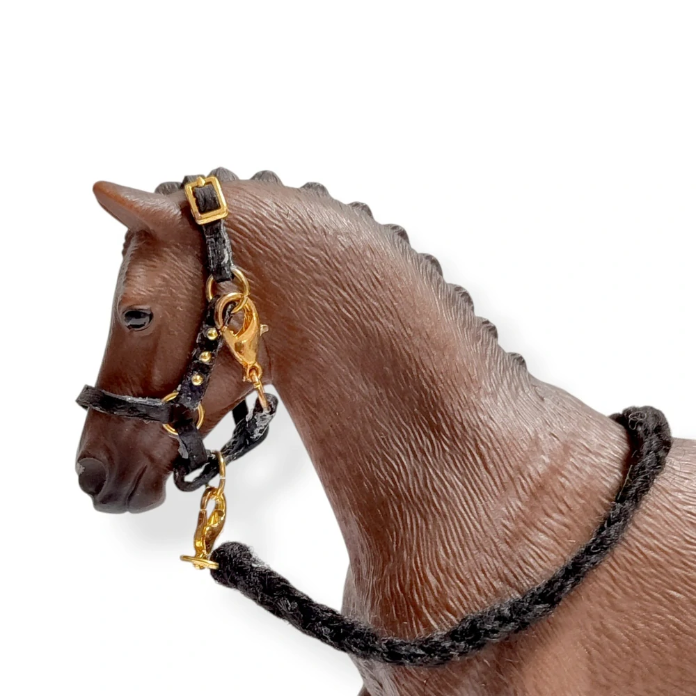 Ohlávka pro koně typu Schleich - Luxury černá 