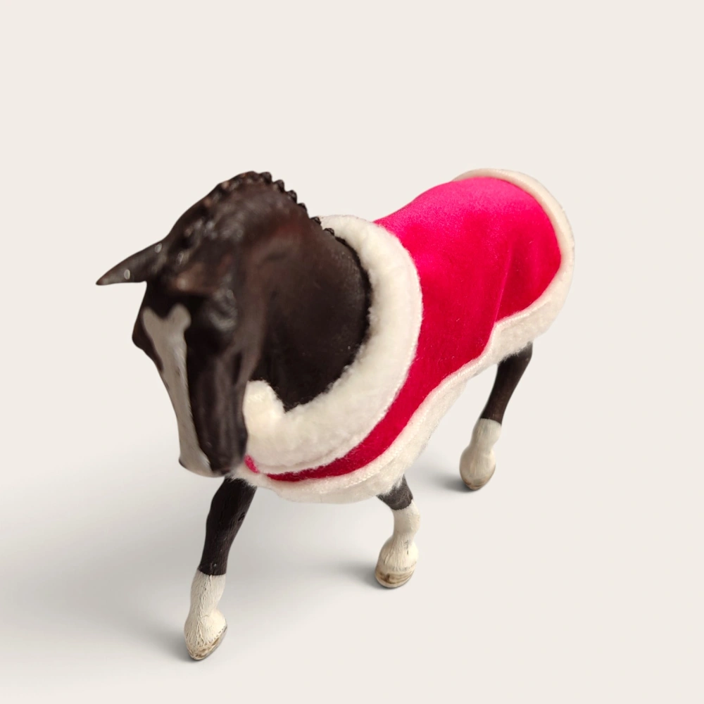 Deka pro koně typu Schleich - červený samet♥️