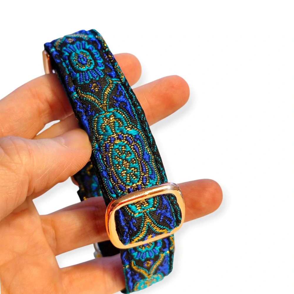 Emerald Night – Luxusní žakárový obojek pro malé psy