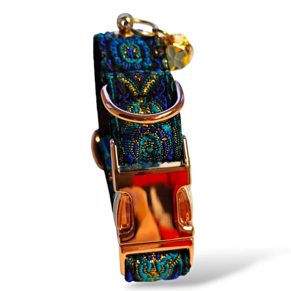 Emerald Night – Luxusní žakárový obojek pro malé psy