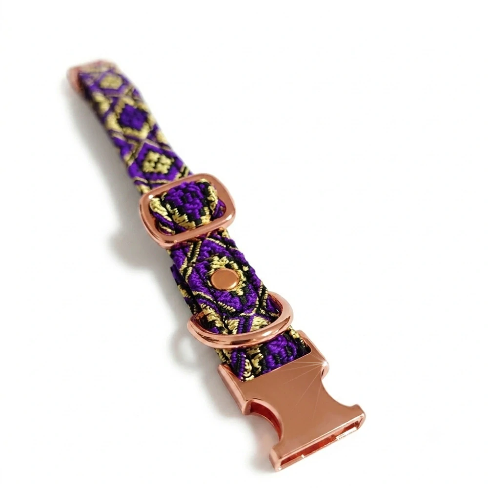 Imperial Violet – Luxusní žakárový obojek pro malé psy