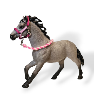 Ohlávka pro koně typu Schleich - růžová