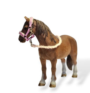 Ohlávka pro koně typu Schleich - růžová