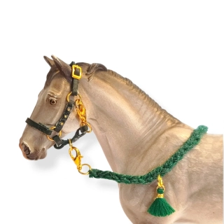 Ohlávka pro koně typu Schleich - Luxury zelená 