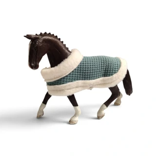 Deka pro koně typu Schleich - šedomodrá 🩵🖤