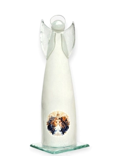 Anděl - skleněný svícen