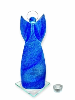 Anděl - skleněný svícen