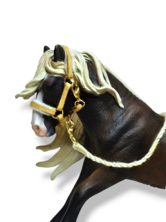 Ohlávka pro koně typu Schleich - okrová